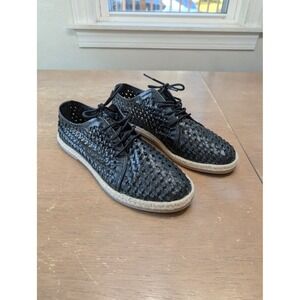 Seychelles Retro Row Oxford Shoes women's 8 black leather lace up‎ espadrilles